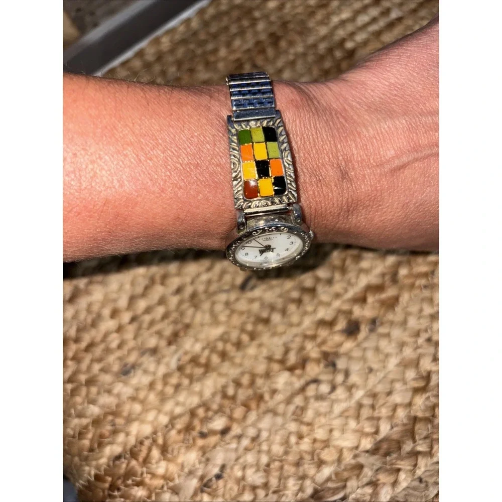 LA Express Analog Mosaic Band Wristwatch Expansion Band Quartz Movement